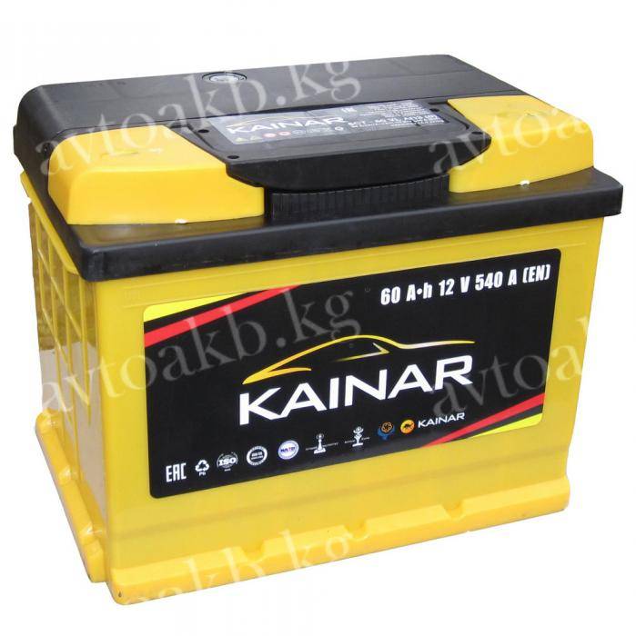 Аккумулятор Kainar 60 Ач 540 А обратная полярность