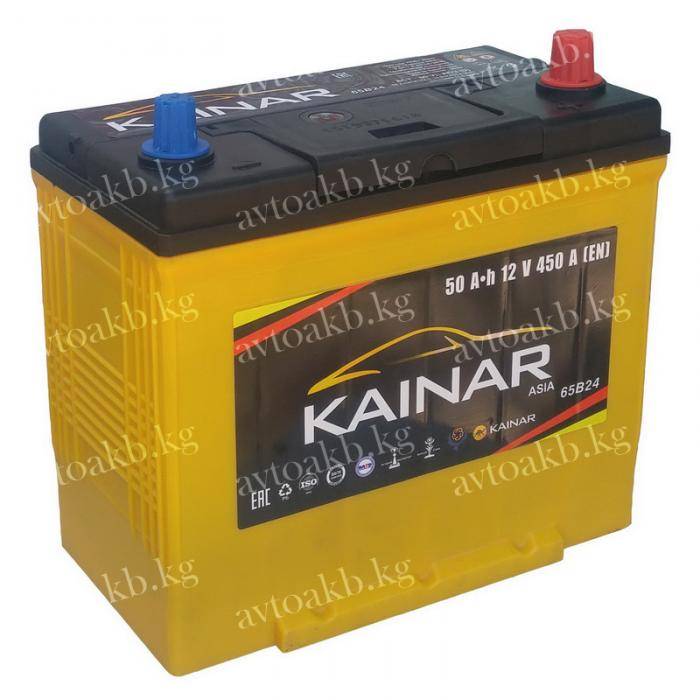 Аккумулятор Kainar 50 Ач 450 А обратная полярность тонкие клеммы