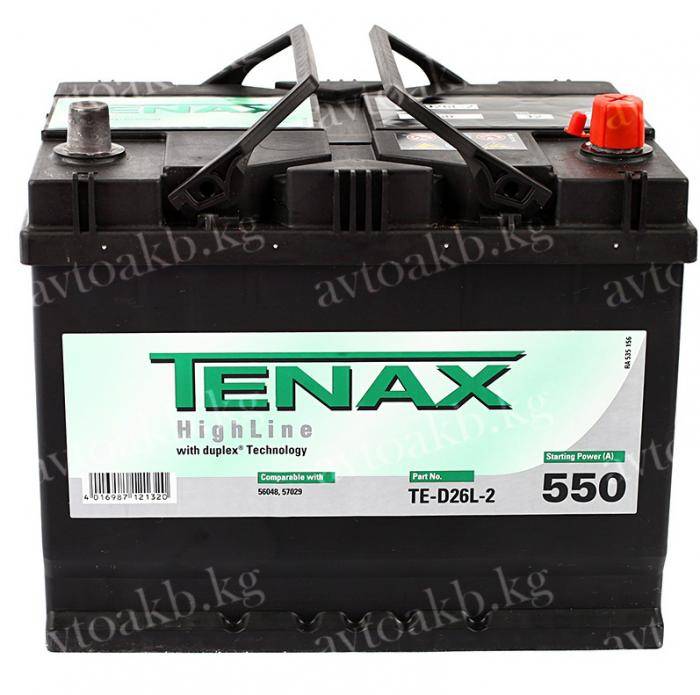 Аккумулятор Tenax High 68 Ач 550 А обратная полярность D26L