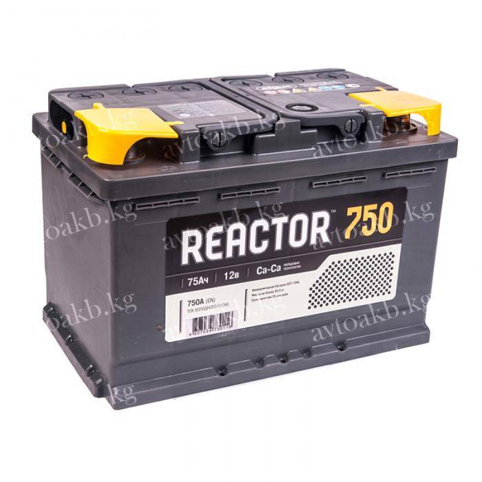 Аккумулятор Reactor 75 Ач 750А обратная полярность
